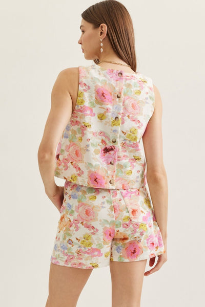 Floral Print Sleeveless Top
