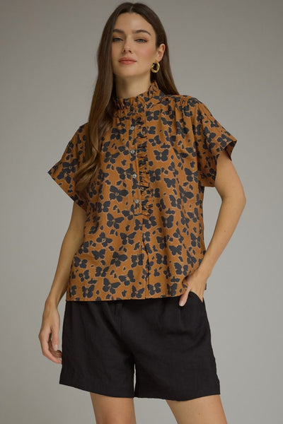 Floral Print Short Sleeve Top