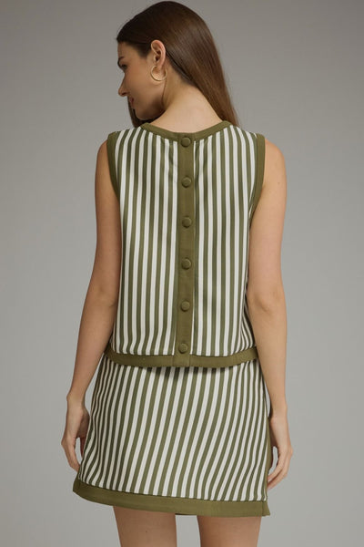 Stripe Sleeveless Top & Mini Skirt Set