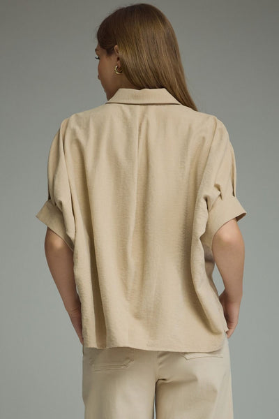 Solid Short Dolman Sleeve Top
