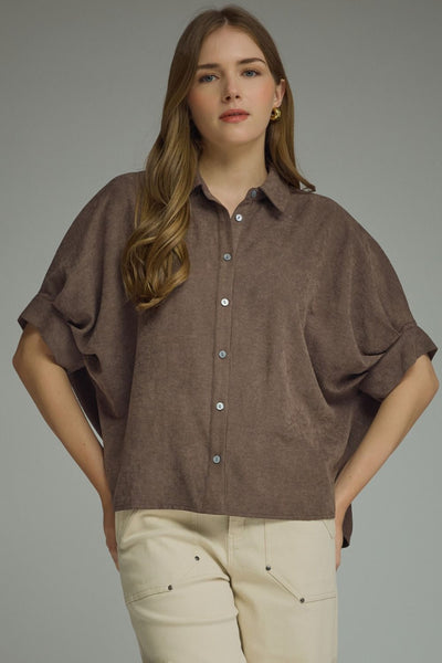Solid Short Dolman Sleeve Top