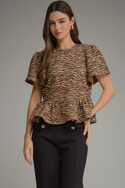 Animal Print Short Sleeve Top