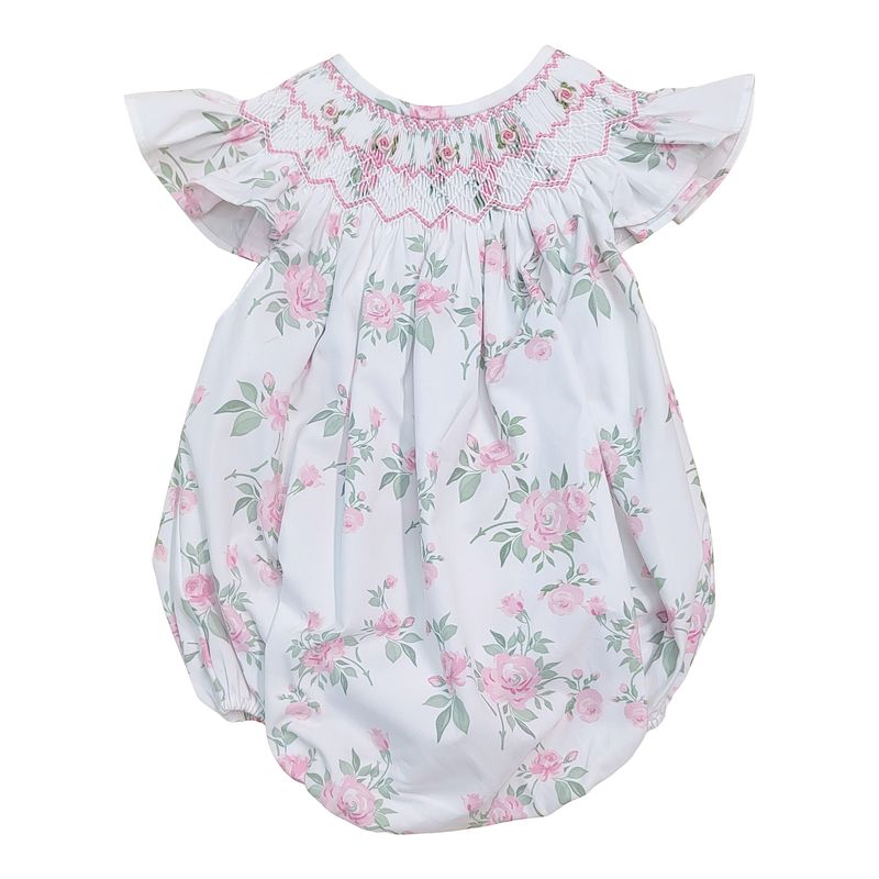 England Rose Floral Print Smocked Bubble