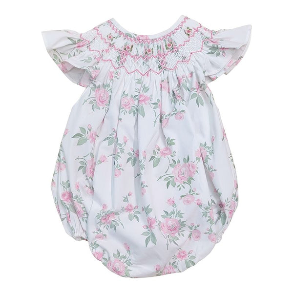 England Rose Floral Print Smocked Bubble