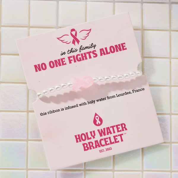 Holy Water Pink Ribbon Awareness Bracelet