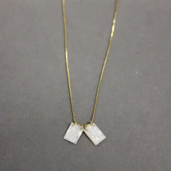 Mop Scapular Gold Plated Chain Necklace