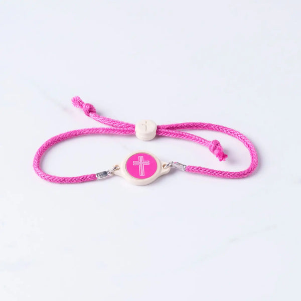 Tap To Pray Dragonfruit Cross Handmade Bracelet