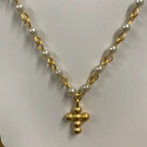 Kids 16" Rosary-Style Chain W/ Tiny Pearl Beads