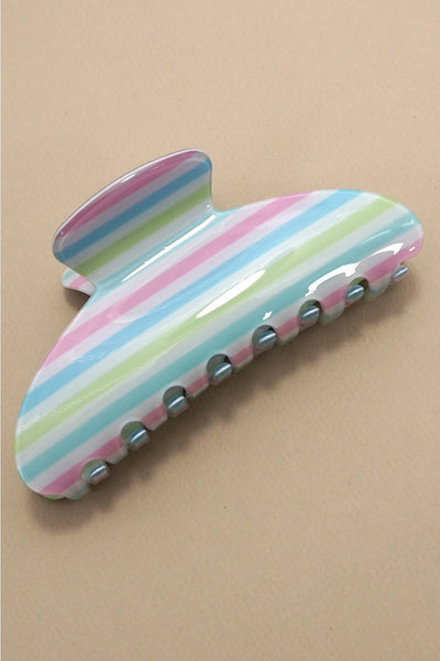 Jumbo Stripe Plaid Hair Claw Clips