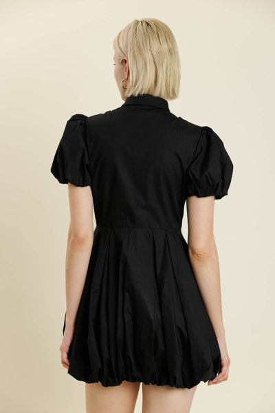 Bubble Hem Mini Shirt Dress