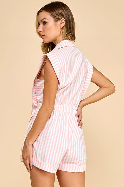 Blazer Style Top W/ Connected Shorts Romper
