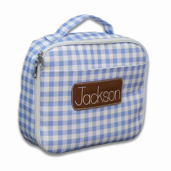 Kids Blue Gingham Insulated Lunch Bag
