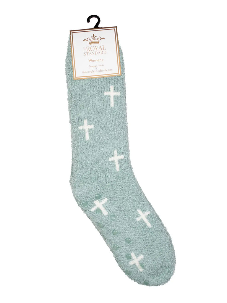 Women's Faith Snuggle Socks Light Blue/White
