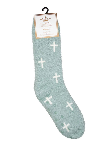 Women's Faith Snuggle Socks Light Blue/White