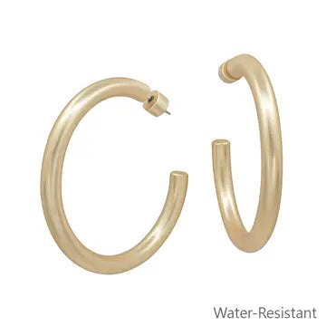 Water Resistant 2" Matte Hoop Earring