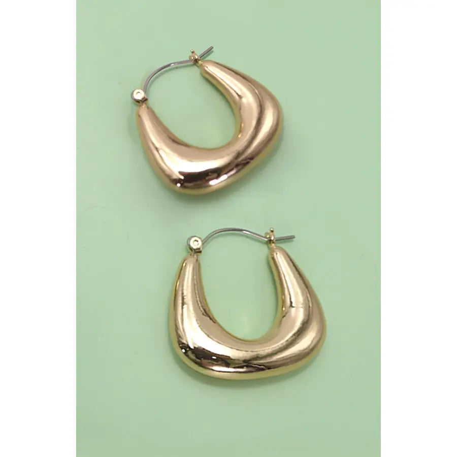 Bubble Puffy U Shape Tube Hoop Earrings