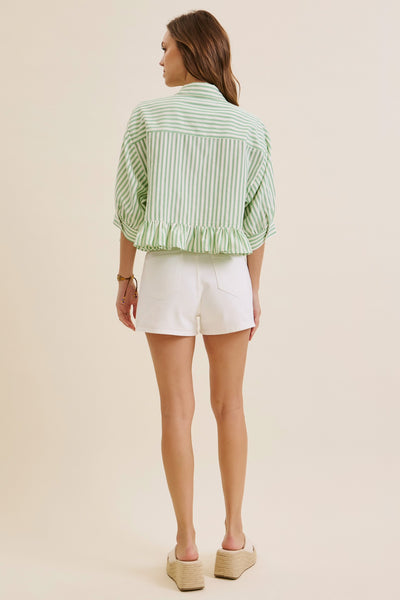 Stripe Button Down Oversized Top