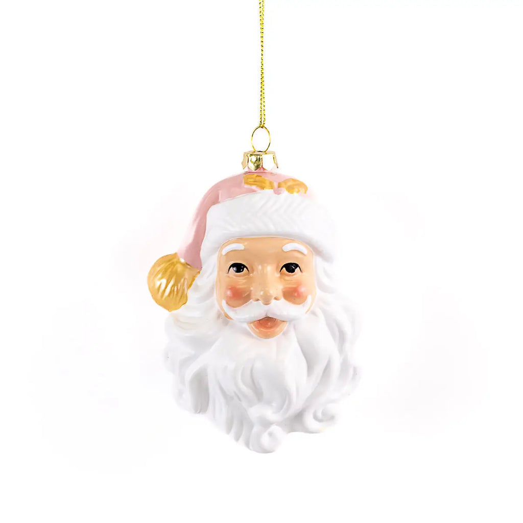 Hohoho Santa Ornament Pink/White