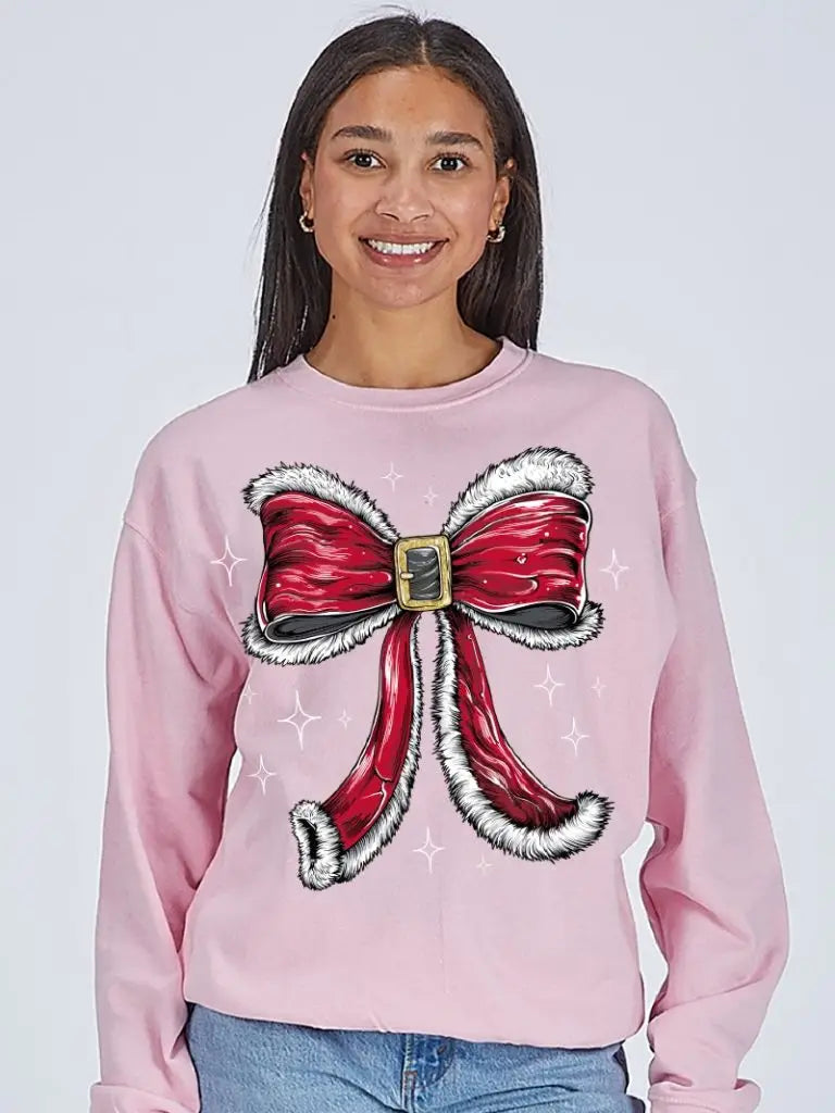 Christmas Bow Crew Neck Sweatshirt