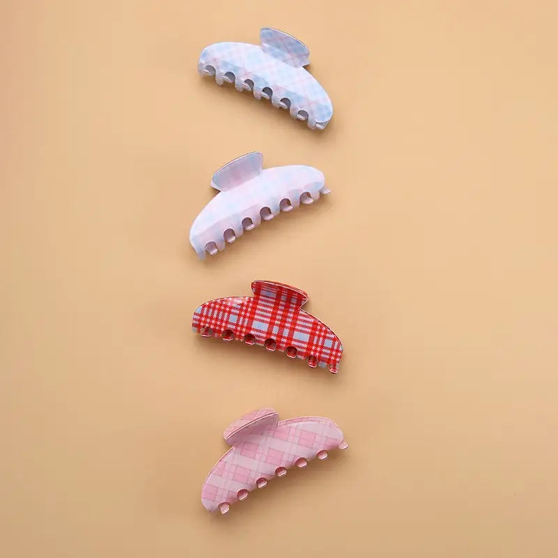 Pastel Plaid & Gingham Hair Claw Clip