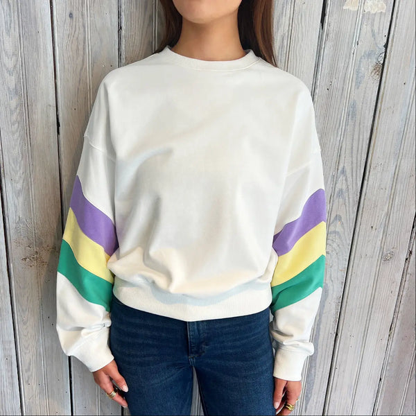 Mardi Gras Pastel Stripe Sweatshirt