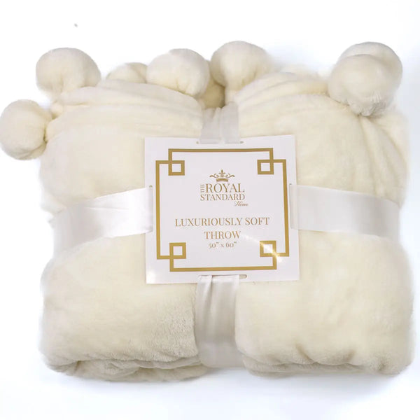 Cozy Pom Pom Throw Soft Blanket