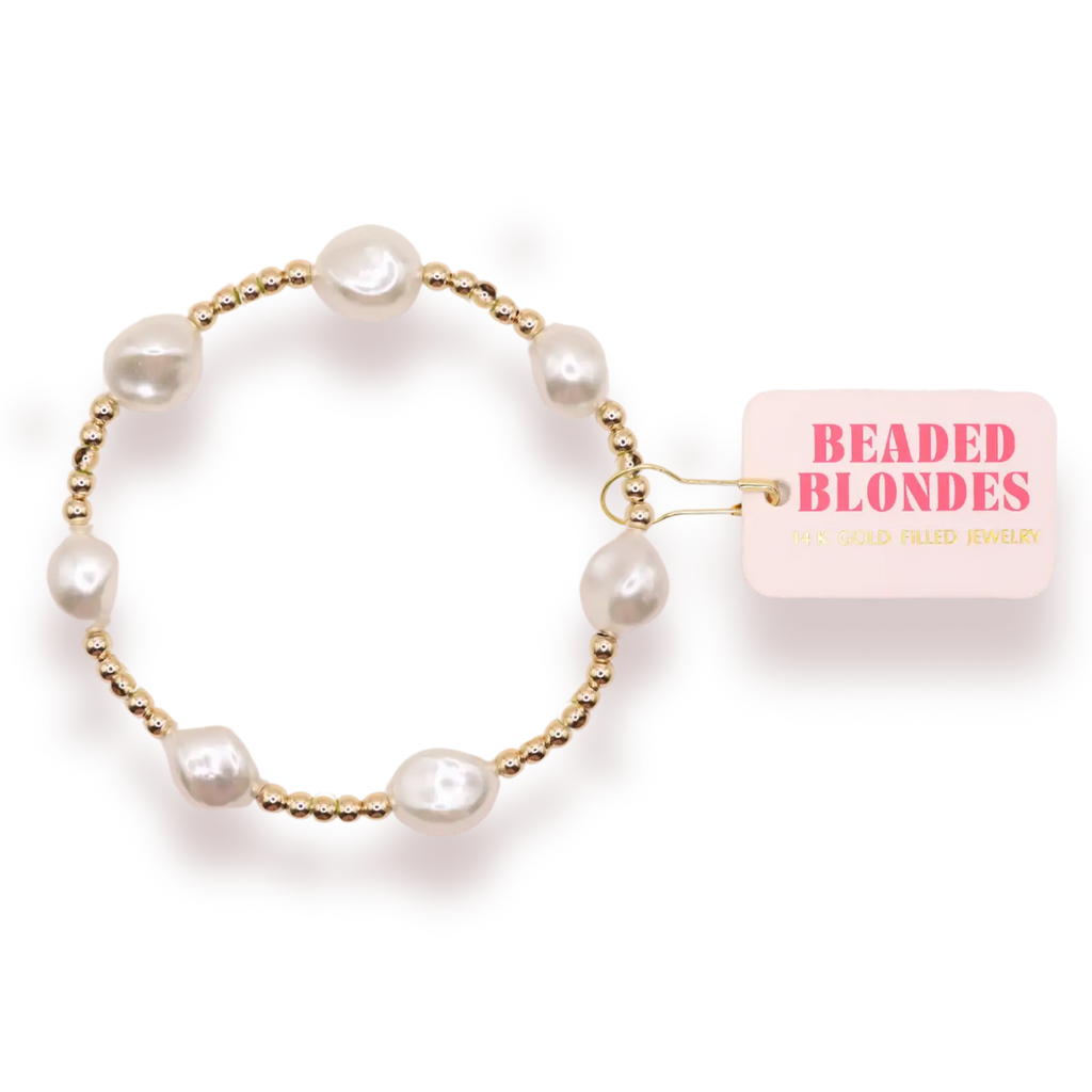 Sadie Pearl Bracelet in Gold-7.25in.