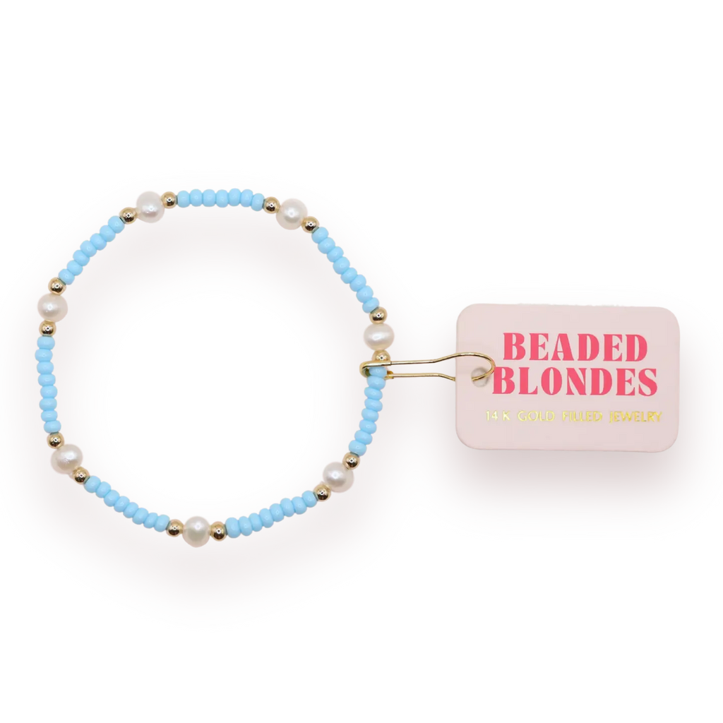 Powder Blue Pearl Bracelet-6.25in.