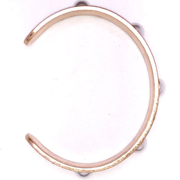 Bracelet Cuff Alloy Plated with Glass Pearl Dots