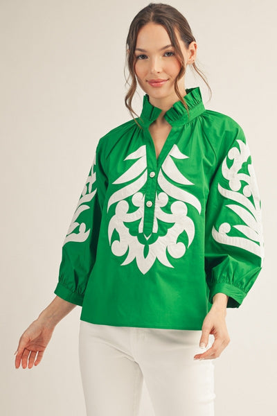 Baroque Applique Detail Top