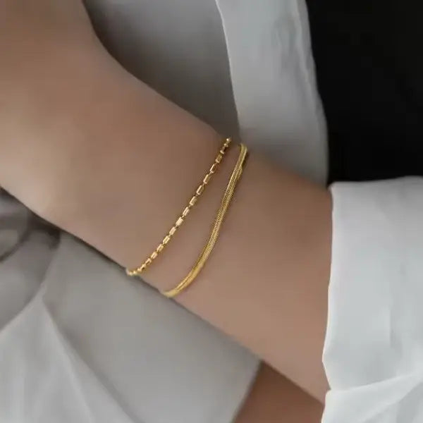 18K Stainless Steel Layered Bracelet