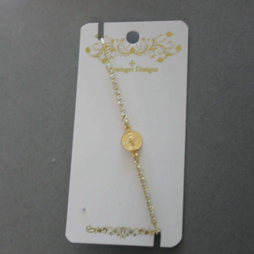 Adjustable CZ Mary Bracelet
