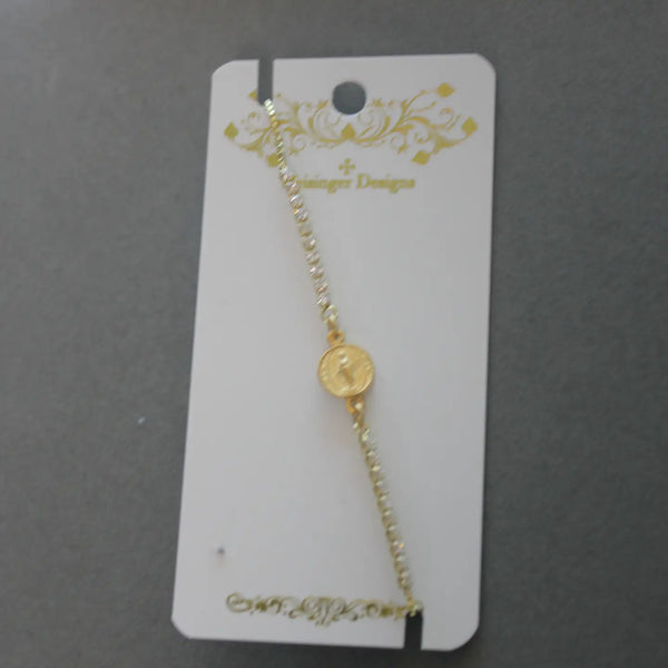 Adjustable CZ Mary Bracelet