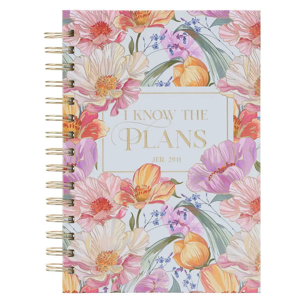 Journal Spiral Pink Floral I Know the Plans Jer. 29:11