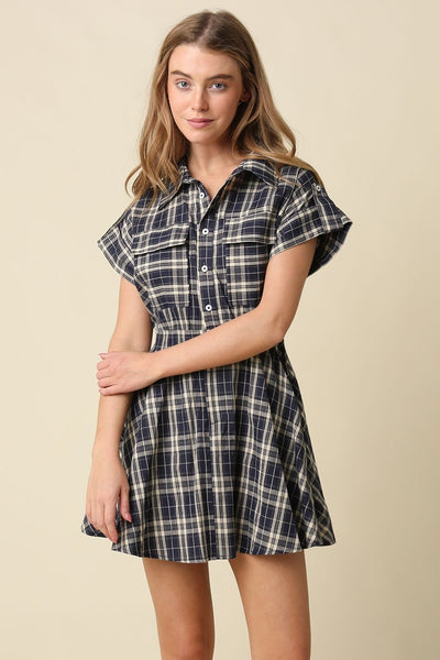 Lexi Plaid Mini Shirt Dress
