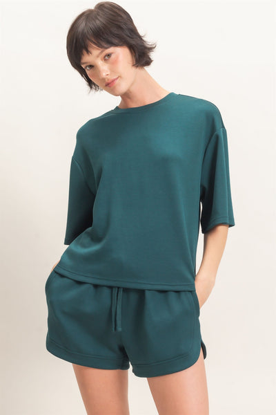 Loose Fit Crew Neck Short Sleeve Top