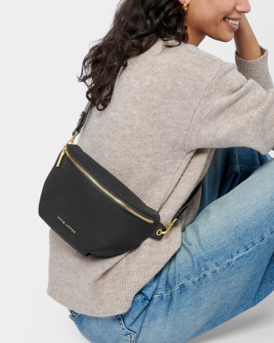 Katie Loxton Black Nylon-Luxe Belt Bag