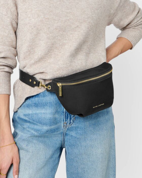 Katie Loxton Black Nylon-Luxe Belt Bag