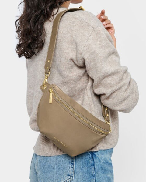 Katie Loxton Taupe Nylon-Luxe Belt Bag