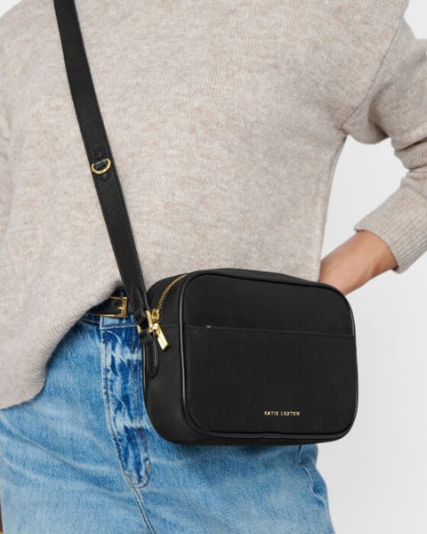 Katie Loxton Black Nylon-Luxe Crossbody Bag