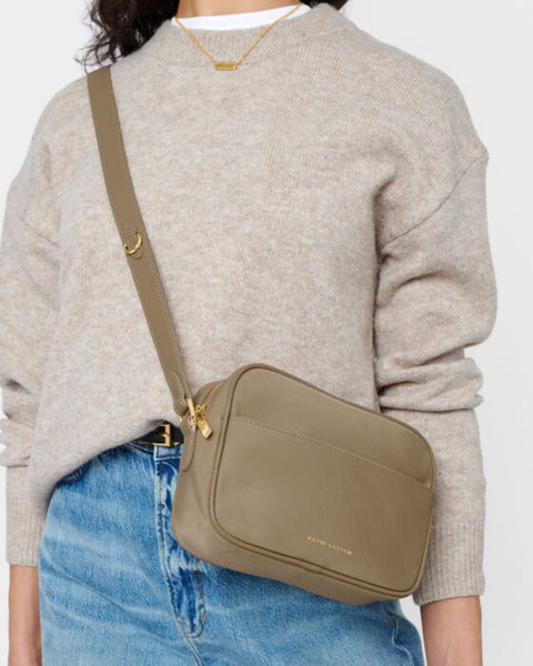 Katie Loxton Taupe Nylon-Luxe Crossbody Bag
