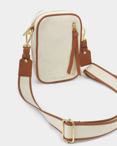 Hallie Canvas Cognac Small Crossbody Bag