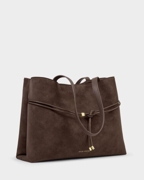 Katie Loxton Lori Chocolate Suede Tote Bag
