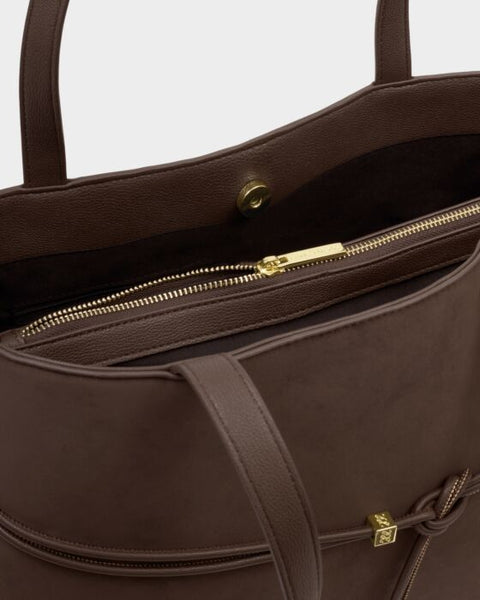 Katie Loxton Lori Chocolate Suede Tote Bag