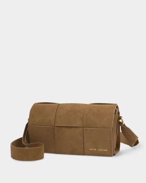 Katie Loxton Taya Caramel Suede Crossbody Bag