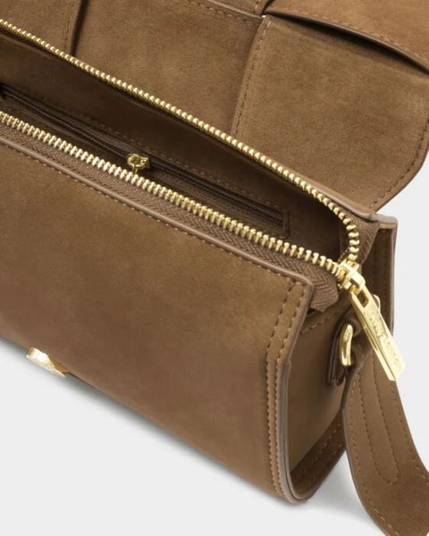 Katie Loxton Taya Caramel Suede Crossbody Bag