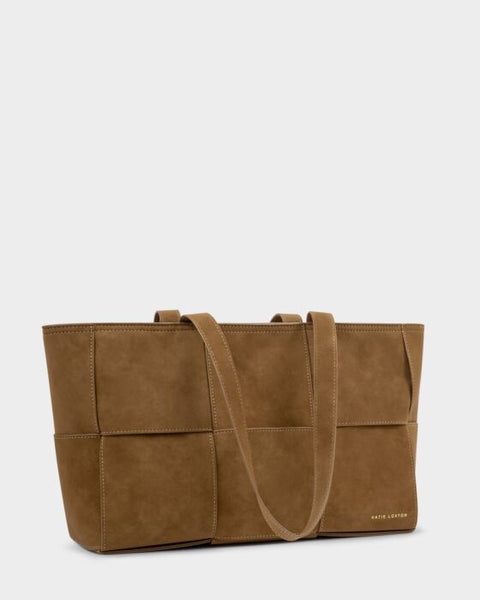 Katie Loxton Taya Caramel Hand Woven Suede Tote Bag