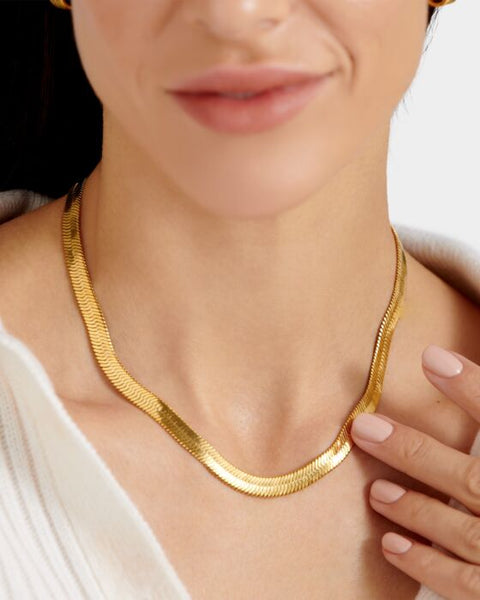 Katie Loxton Ciana Waterproof Gold Large Snake Chain Necklace