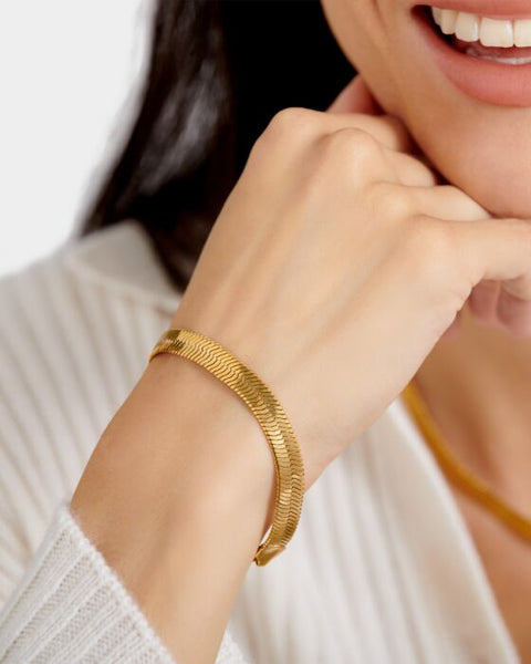 Katie Loxton Ciana Waterproof Gold Large Snake Chain Bracelet