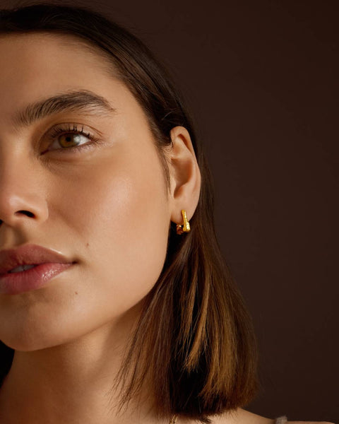 Katie Loxton Luxe Lock Gold Hoop Earrings